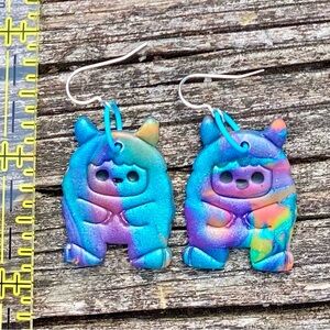 Colorful Yeti Earrings Handcrafted